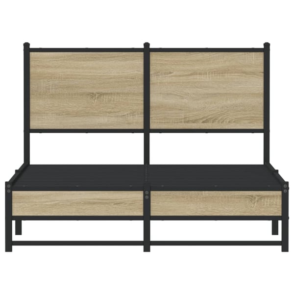 vidaXL Sengeramme i metall uten madrass sonoma eik 120x190 cm