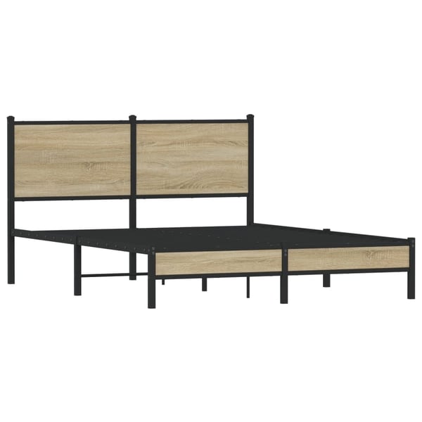 vidaXL Sengeramme i metall uten madrass sonoma eik 150x200 cm