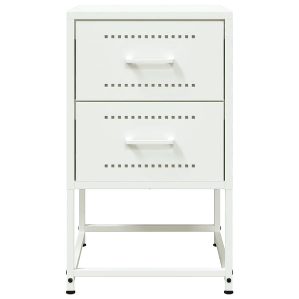 vidaXL Nattbord 2 stk hvit 36x39x60,5 cm stål
