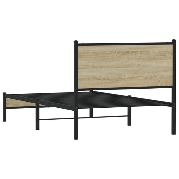 vidaXL Sengeramme i metall uten madrass sonoma eik 100x190 cm