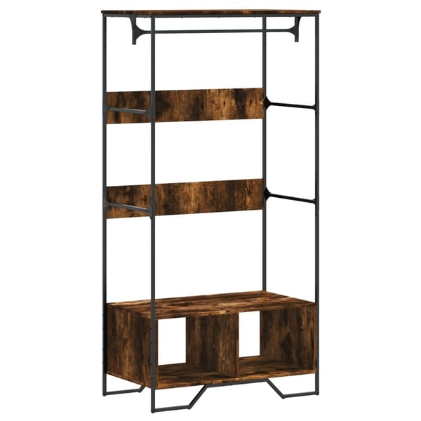 vidaXL Garderobe røkt eik 90x50x180 cm konstruert tre