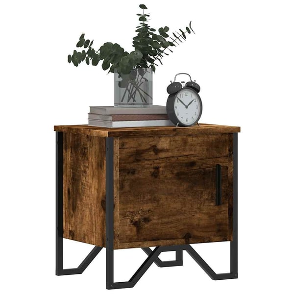 vidaXL sengeborde 2 stk. 40x30x40 cm konstrueret træ røget egetræ
