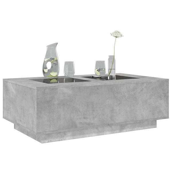 vidaXL sofabord med Infinity LED-lys 116x69x40 cm betongrå