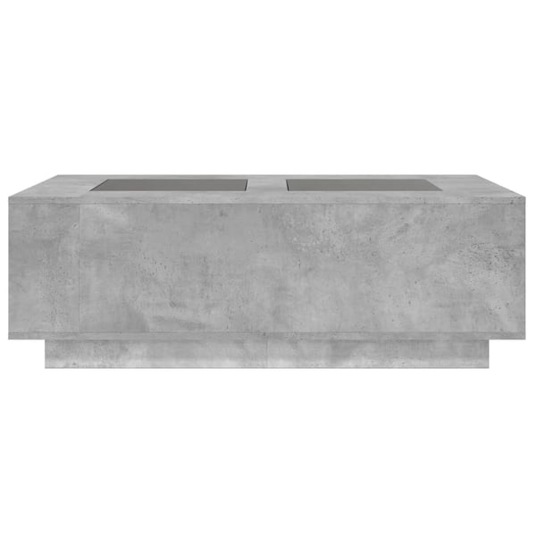 vidaXL sofabord med Infinity LED-lys 116x69x40 cm betongrå