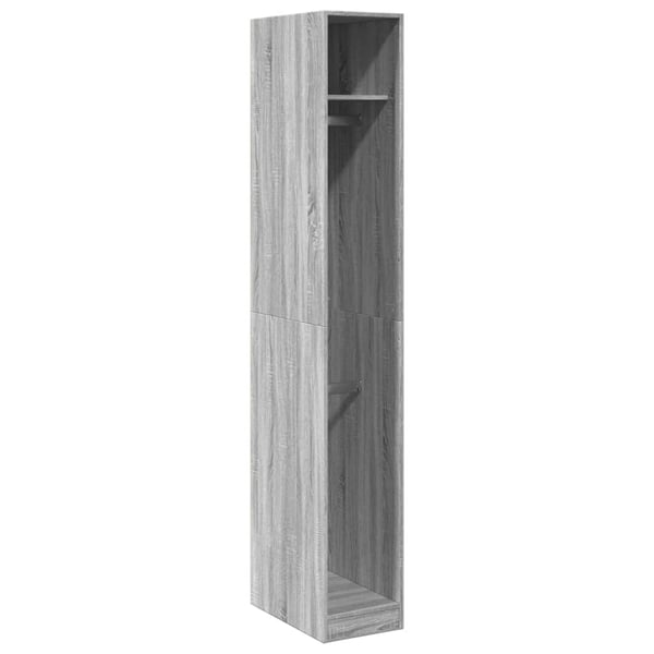 vidaXL Garderobe grå sonoma 30x50x200 cm konstruert tre