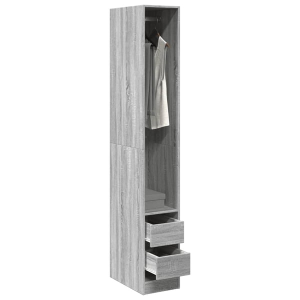 vidaXL Garderobe grå sonoma 30x50x200 cm konstruert tre