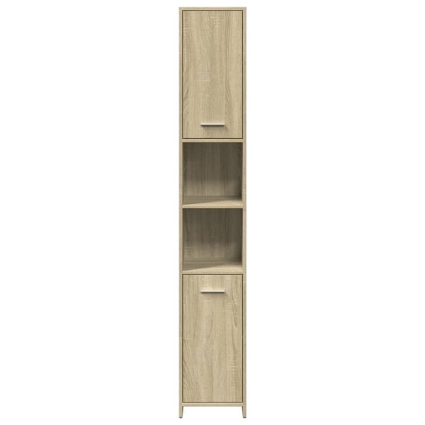 vidaXL badeværelsesskab 30x30x183,5 cm konstrueret træ sonoma-eg