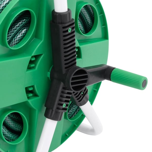 vidaXL Frittstående slangetrommel grønn med slangefester 0,5" 20 m PVC