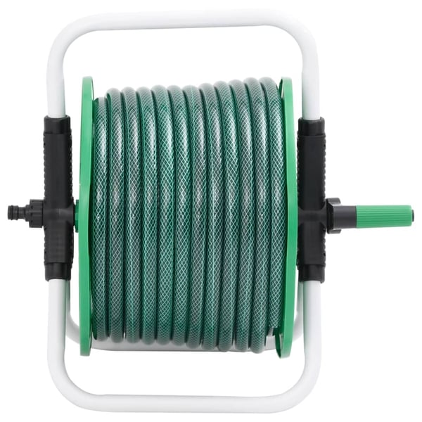 vidaXL Frittstående slangetrommel grønn med slangefester 0,5" 20 m PVC