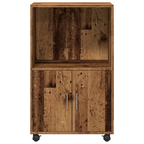 vidaXL Rulleskap gammelt tre 55x40x91 cm konstruert tre