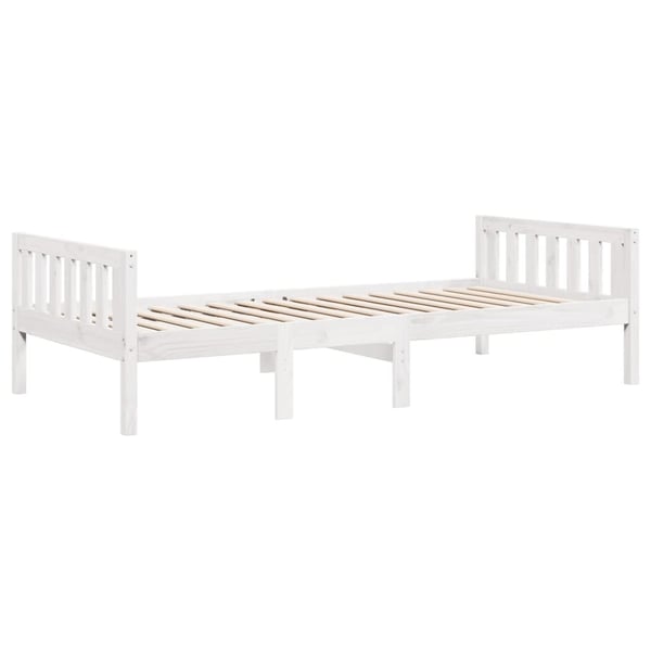 vidaXL Barneseng uten madrass hvit 90x200 cm heltre furu