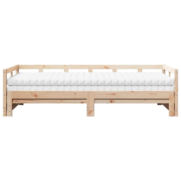 vidaXL daybed med udtræk og madrasser 90x190 cm massivt fyrretræ