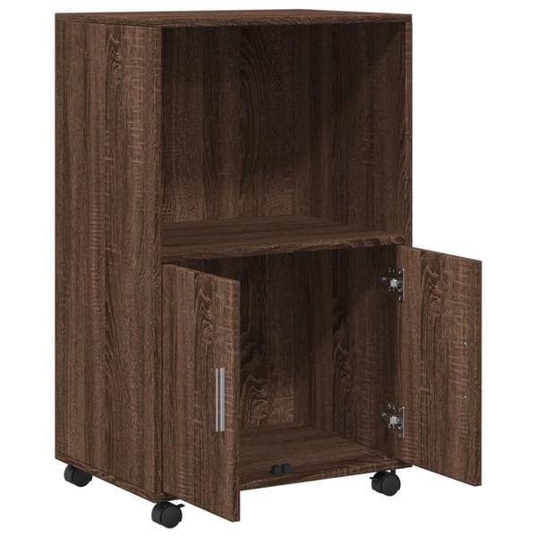 vidaXL Rulleskap brun eik 55x40x91 cm konstruert tre