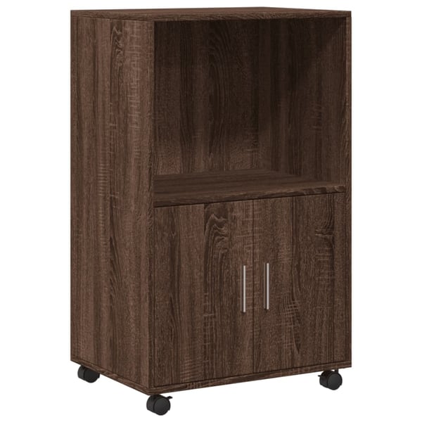 vidaXL Rulleskap brun eik 55x40x91 cm konstruert tre