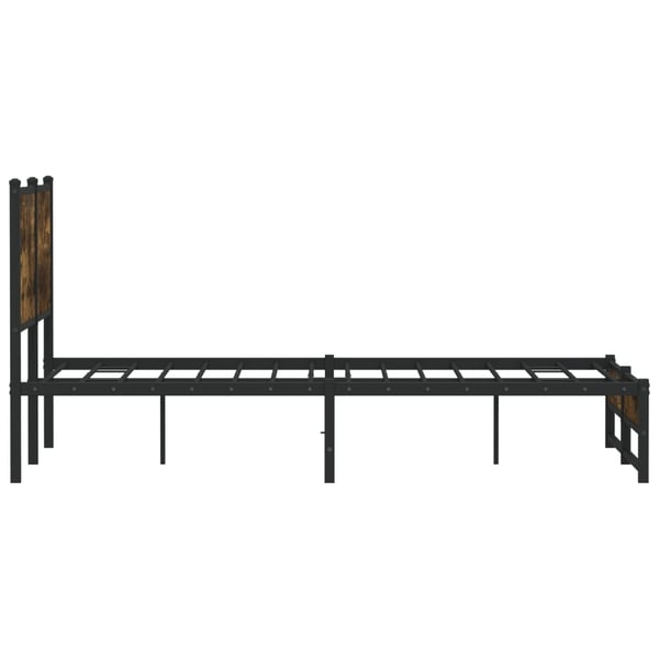 vidaXL Sengeramme i metall uten madrass røkt eik 140x190 cm