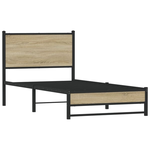 vidaXL sengeramme uden madras 75x190 cm metal sonoma-eg
