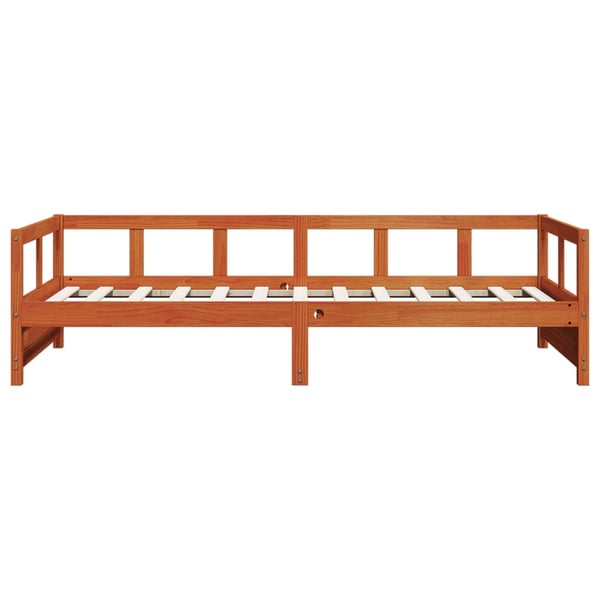 vidaXL Seng med madrass voksbrun 90x200 cm heltre furu