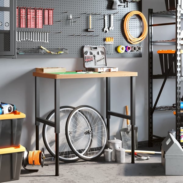 vidaXL Arbeidsbenk 100x60x(73-99,5) cm heltre bøk rektangulær