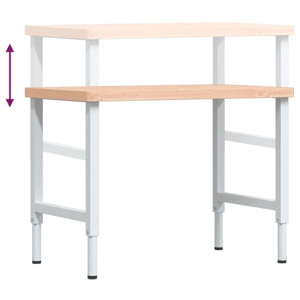 vidaXL Arbeidsbenk 100x60x(73-99,5)cm heltre bøk rektangulær