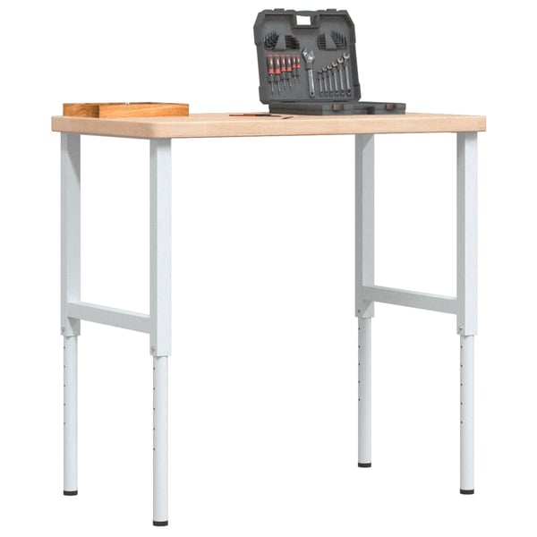 vidaXL Arbeidsbenk 100x60x(73-99,5) cm heltre eik rektangulær