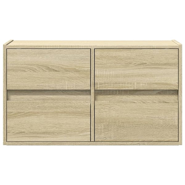 vidaXL Vegghengt TV-benk med LED sonoma eik 80x31x45 cm