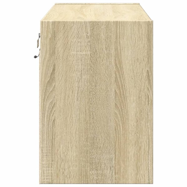 vidaXL Vegghengt TV-benk med LED sonoma eik 80x31x45 cm