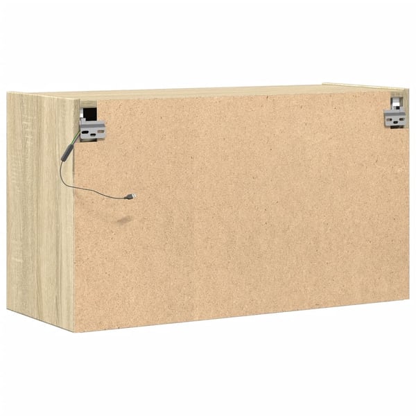 vidaXL Vegghengt TV-benk med LED sonoma eik 80x31x45 cm