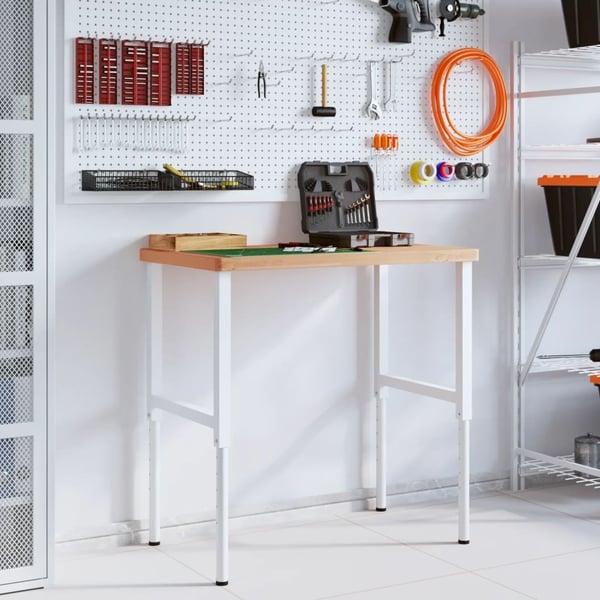 vidaXL Arbeidsbenk 100x60x(73-99,5) cm heltre bøk rektangulær