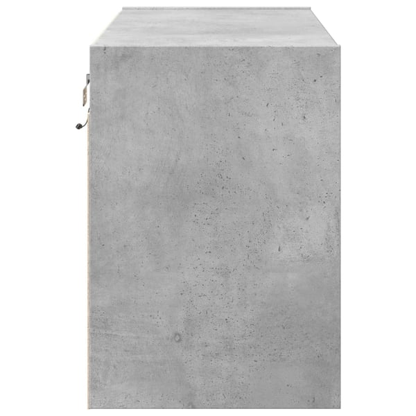 vidaXL Vegghengt TV-benk med LED-lys betonggrå 80x31x45 cm
