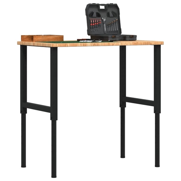 vidaXL Arbeidsbenk lysebrun 100x60x(71,5-98) cm heltre eik rektangulær