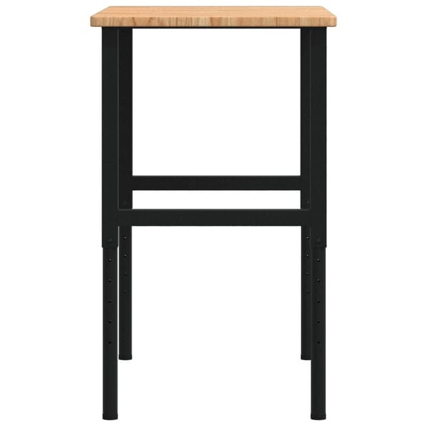 vidaXL Arbeidsbenk lysebrun 100x60x(71,5-98) cm heltre eik rektangulær