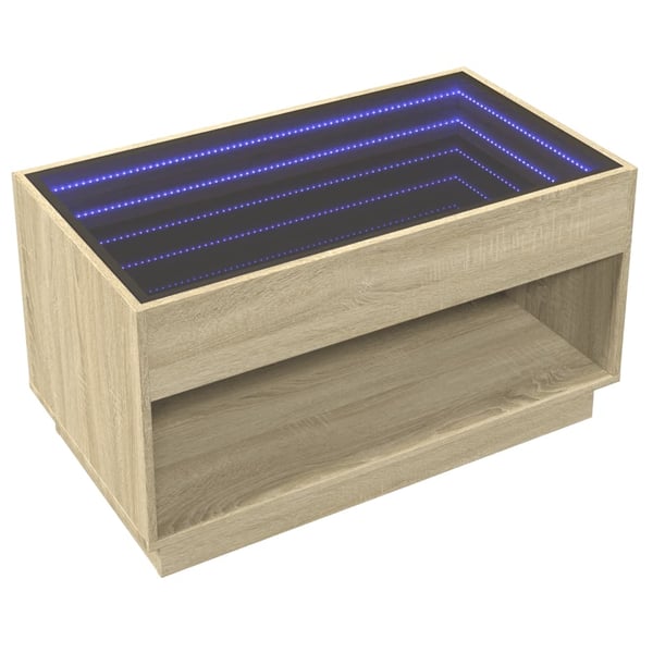 vidaXL Salongbord med Infinity LED sonoma eik 90x50x50 cm