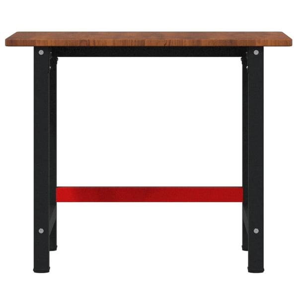 vidaXL arbejdsbænk 100x60x81,5 cm massivt egetræ rektangulær mørkebrun