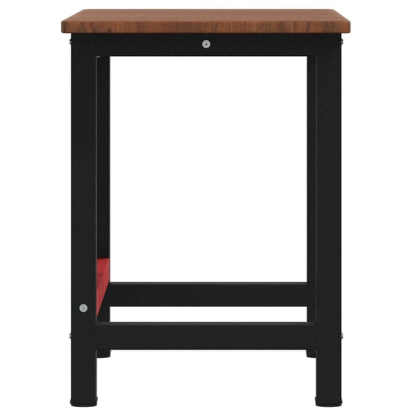 vidaXL arbejdsbænk 100x60x81,5 cm massivt egetræ rektangulær mørkebrun
