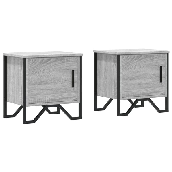 vidaXL Yöpöydät 2 kpl harmaa sonoma 40x30x40 cm tekninen puu