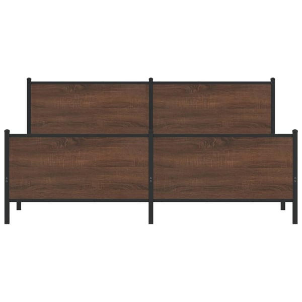 vidaXL Sengeramme i metall uten madrass brun eik 180x200 cm
