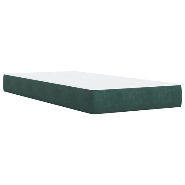 vidaXL kontinentalseng med madras 90x200 cm fløjl mørkegrøn