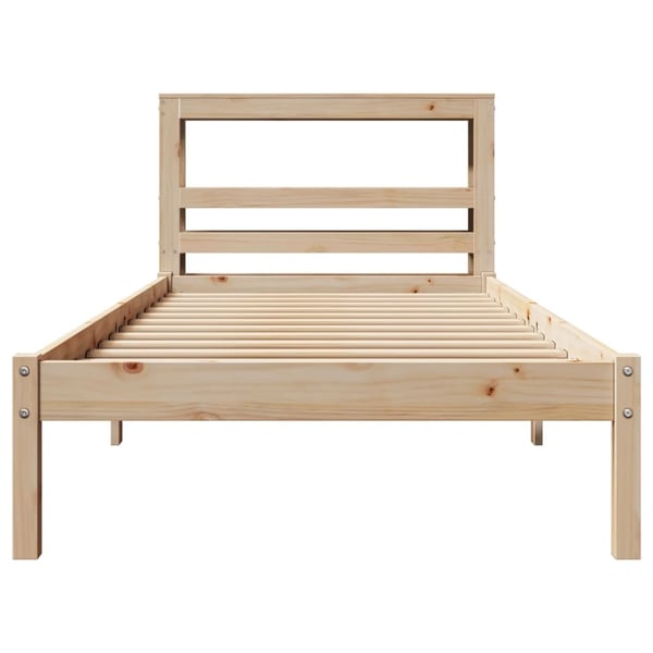 vidaXL Sängynrunko ilman patjaa 75x190 cm täysi mänty