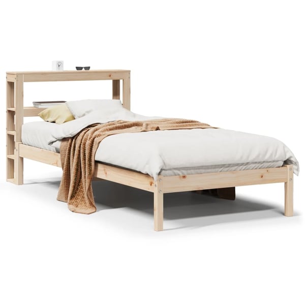 vidaXL sengeramme uden madras 75x190 cm massivt fyrretræ