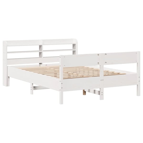 vidaXL Sengeramme uten madrass hvit 150x200 cm heltre furu