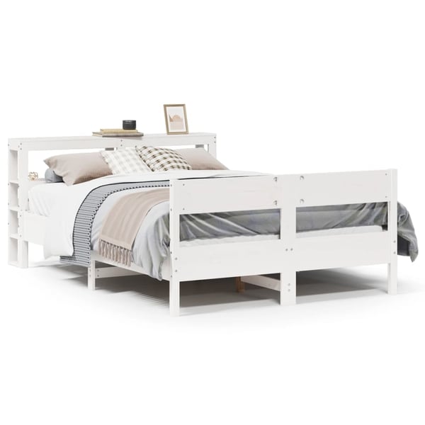 vidaXL Sengeramme uten madrass hvit 120x190 cm heltre furu
