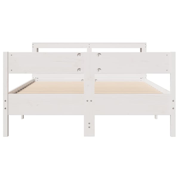 vidaXL Sengeramme uten madrass hvit 120x190 cm heltre furu