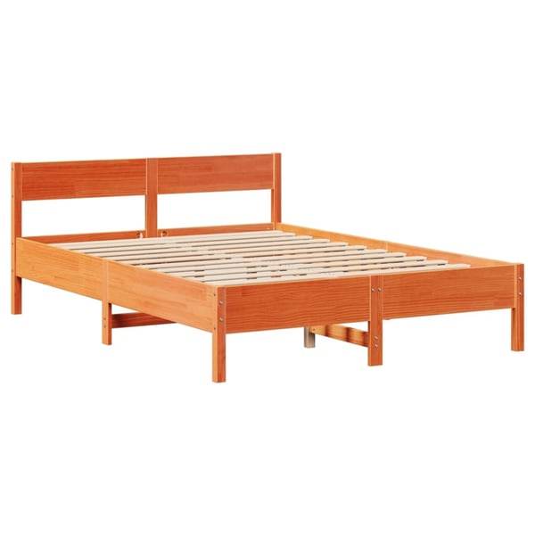 vidaXL Sengeramme uten madrass voksbrun 140x190 cm heltre furu