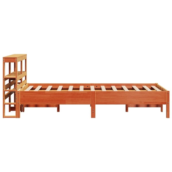 vidaXL Sengeramme uten madrass voksbrun 120x190 cm heltre furu