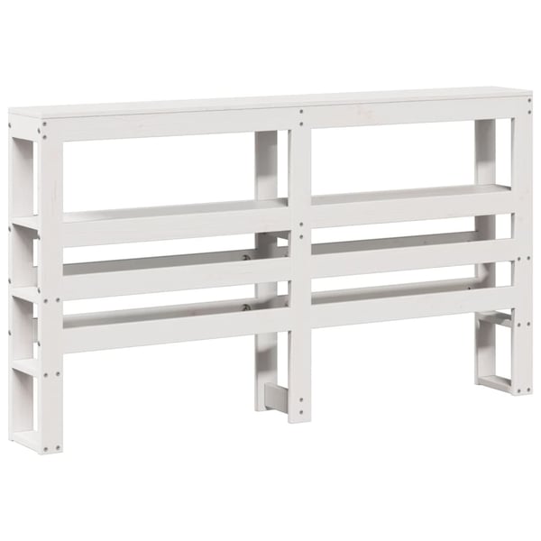 vidaXL sengeramme med sengegavl 160x200 cm massivt fyrretræ hvid