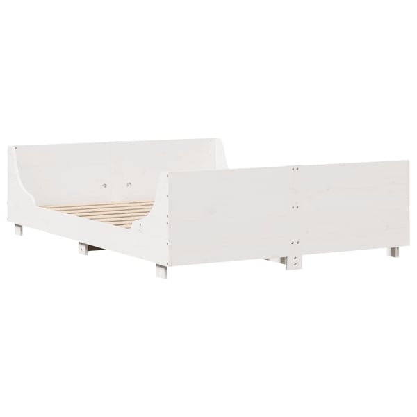 vidaXL Sengeramme uten madrass hvit 120x190 cm heltre furu