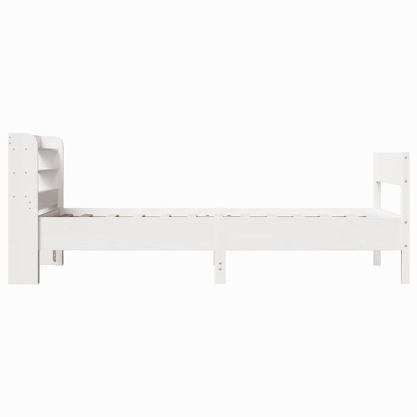 vidaXL sengeramme uden madras 75x190 cm massivt fyrretræ hvid
