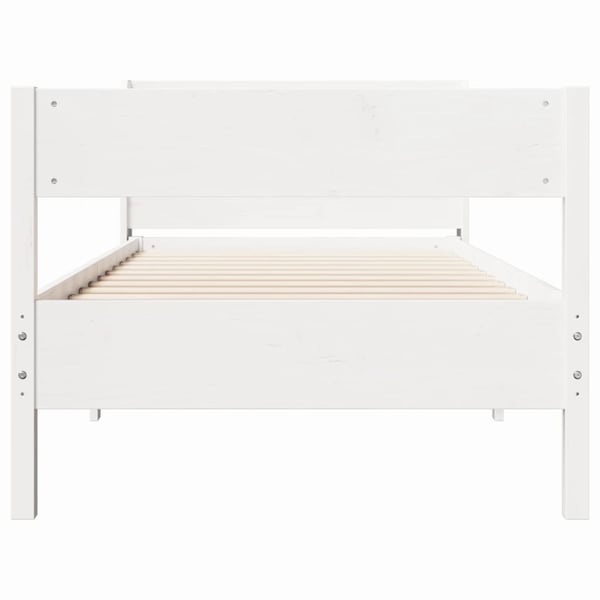 vidaXL sengeramme uden madras 75x190 cm massivt fyrretræ hvid