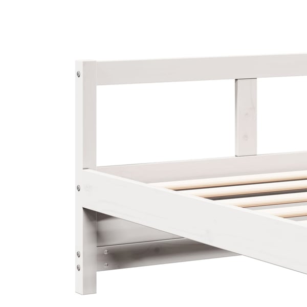vidaXL daybed med madras 90x200 cm massivt fyrretræ hvid