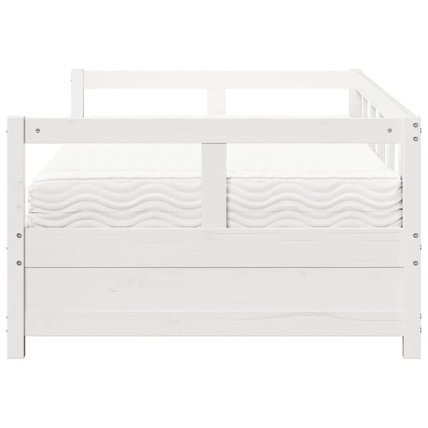 vidaXL daybed med madras 90x200 cm massivt fyrretræ hvid